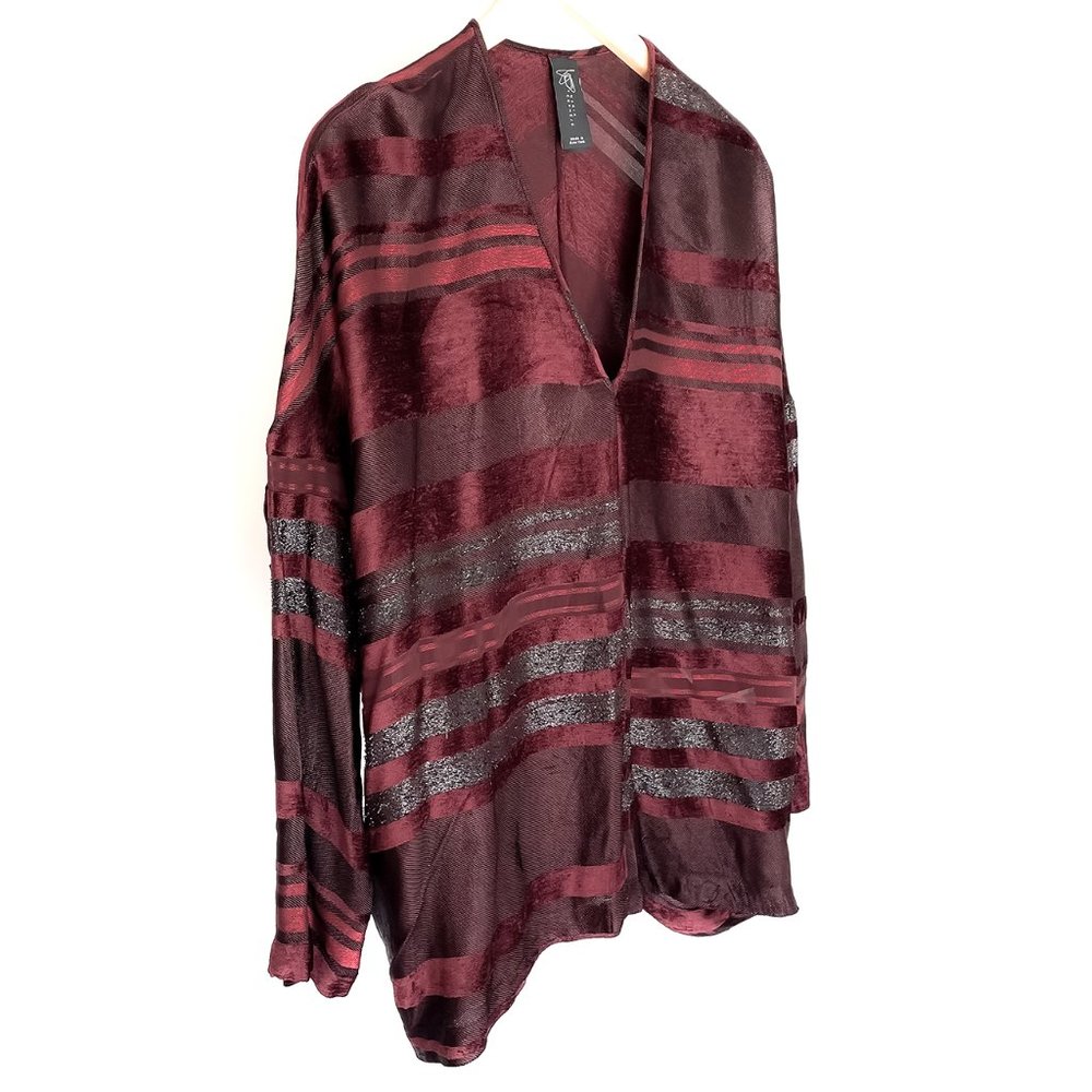 Zero + Maria Cornejo striped metallic V-neck Tunic blouse